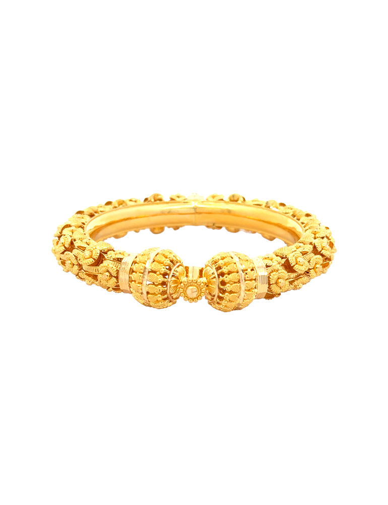 Maharani Floral Gold Kadas 22kt  - Set of 2