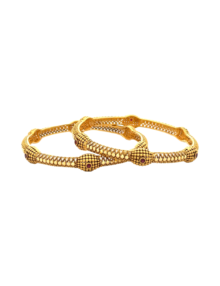 Noorjaal Antique Gold Bangles 22kt  - Set of 6