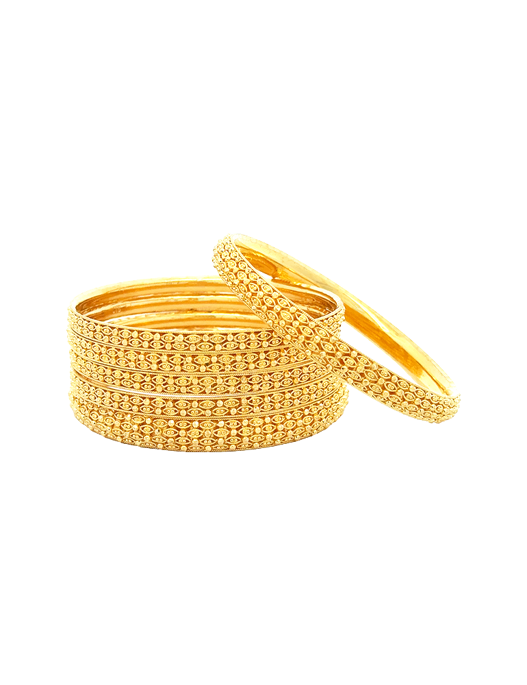 Naksh Weave Gold Kadas 22kt  - Set of 6