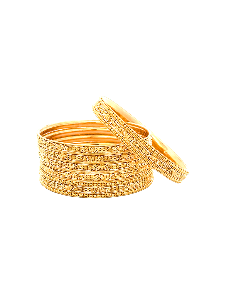 Kanakweave Gold Bangles 22kt  - Set of 6