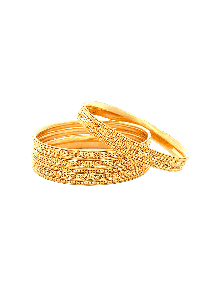 Kanakweave Gold Bangles 22kt  - Set of 6