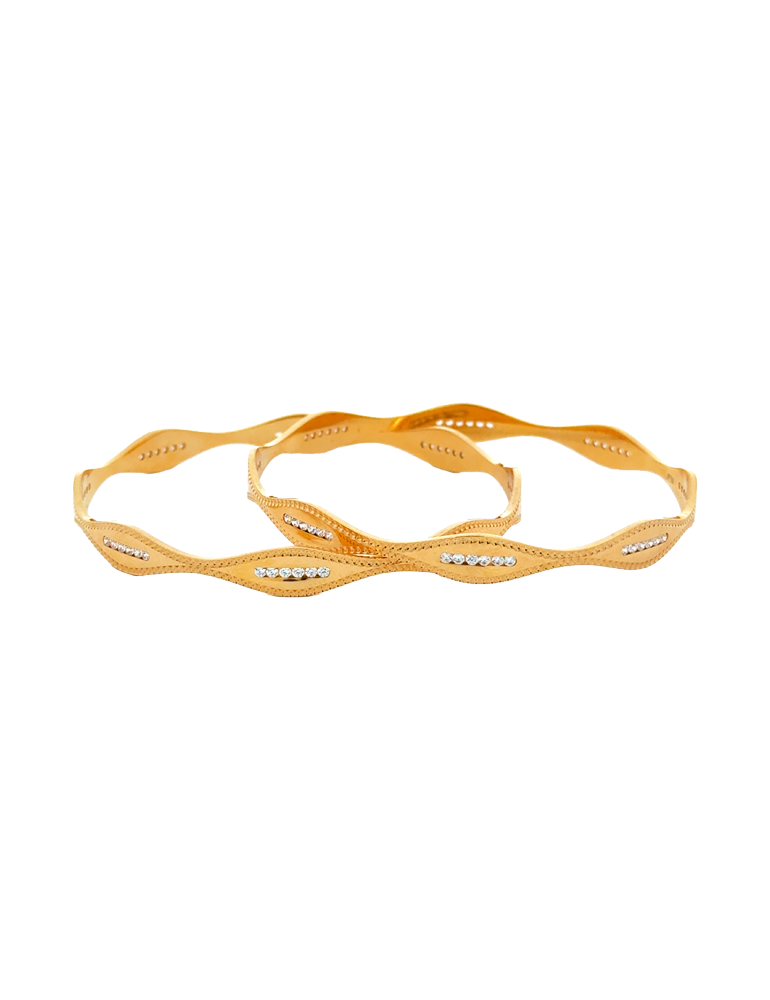Crystal Tide Gold Bangles22kt  - Set of 4