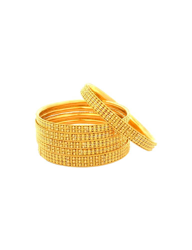 Nakshgrid Pattern Bangles 22kt  - Set of 6