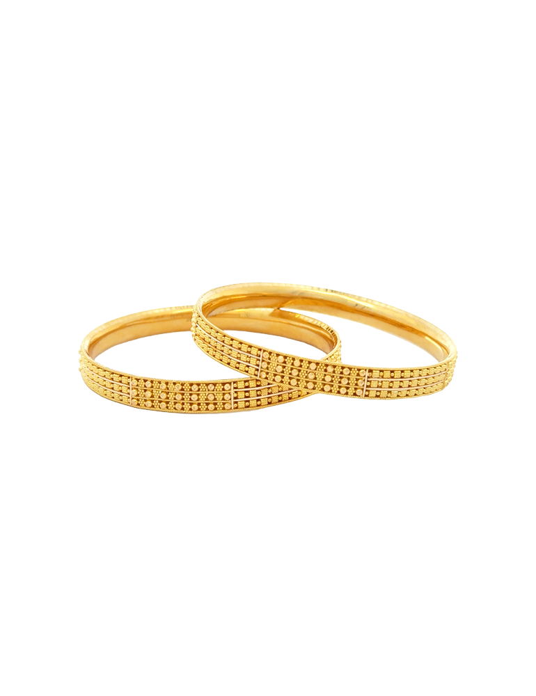 Nakshgrid Pattern Bangles 22kt  - Set of 6
