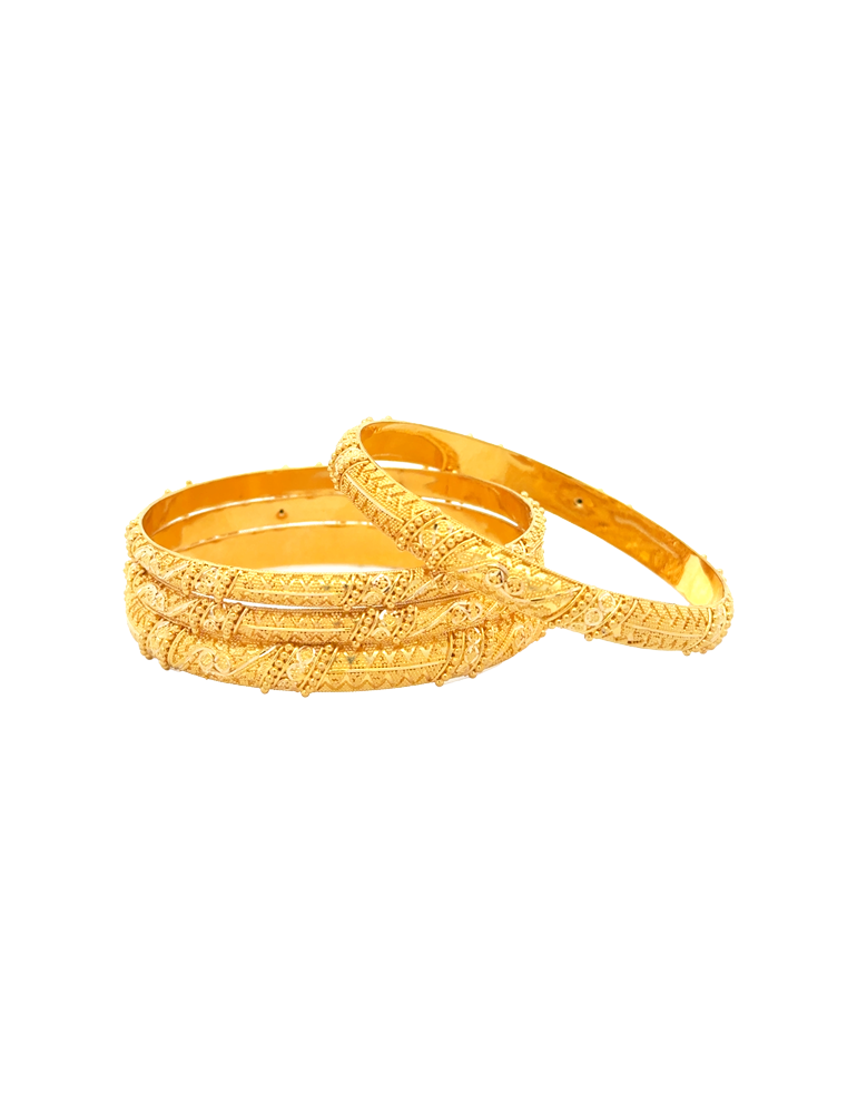 Latticewave Gold Bangles 22kt  - Set of 6