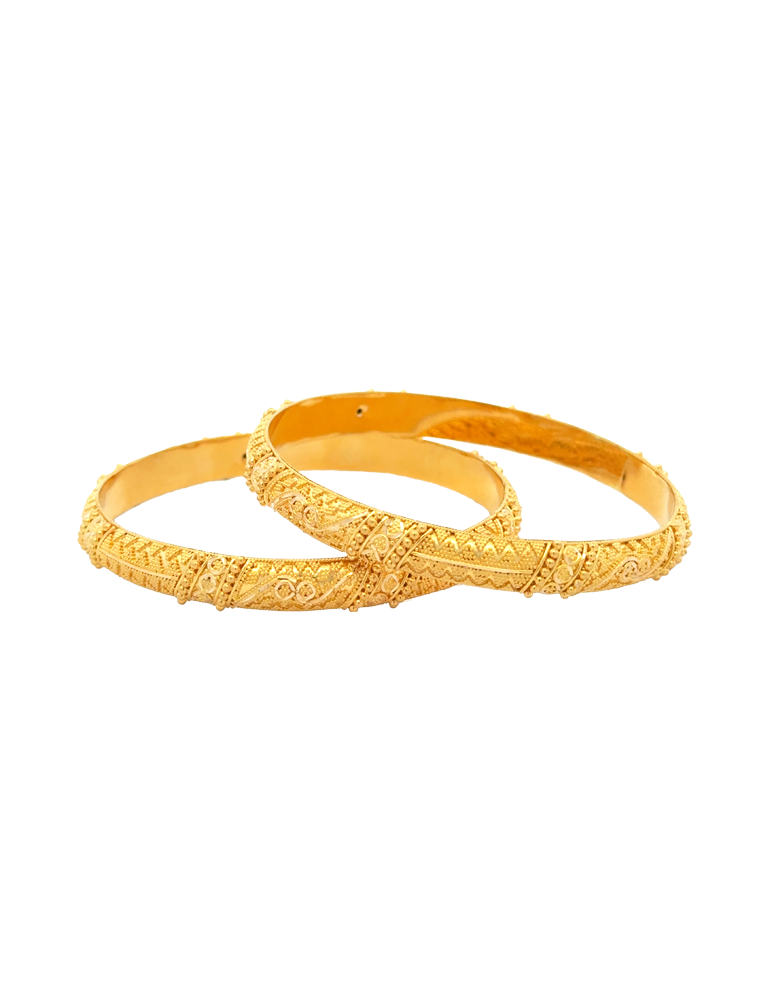 Latticewave Gold Bangles 22kt  - Set of 6