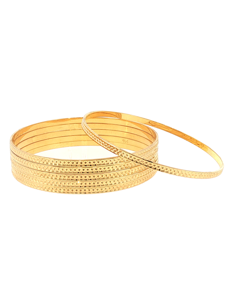 Soneri Edge Gold Bangles 22kt  - Set of 8