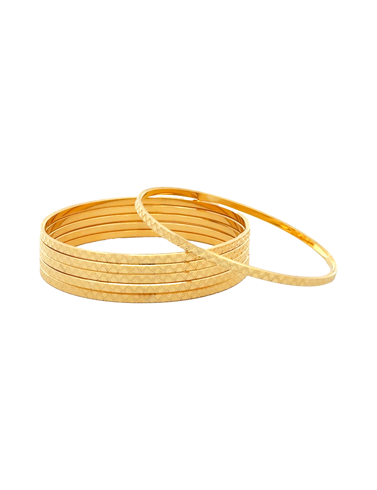 Golden Whisper Bangles 22kt  - Set of 8