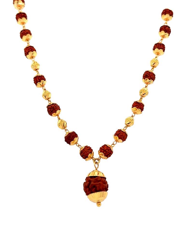 Gold Rudhraksha Mala - 22 Karat