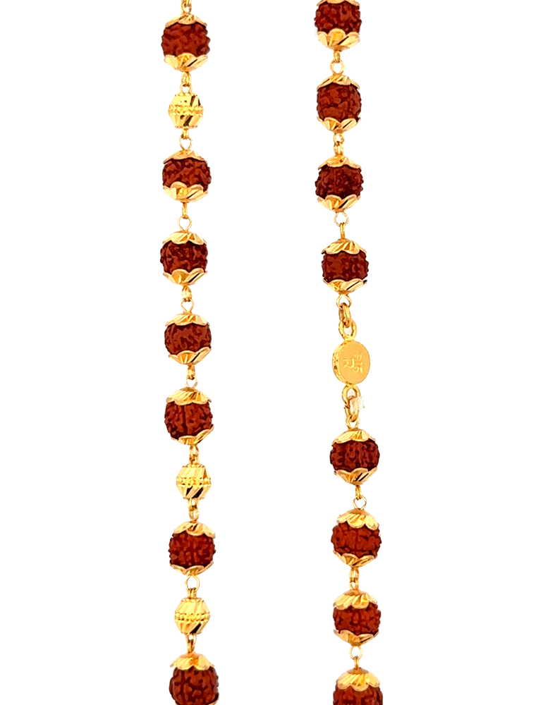 Gold Rudhraksha Mala - 22 Karat
