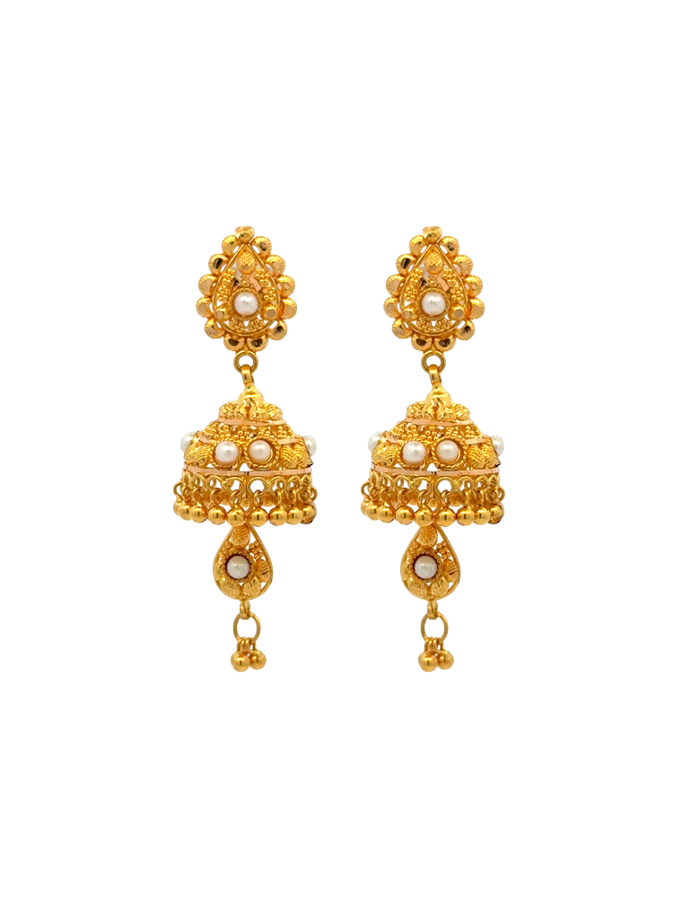 Graceful 22K Earrings with Pearl
