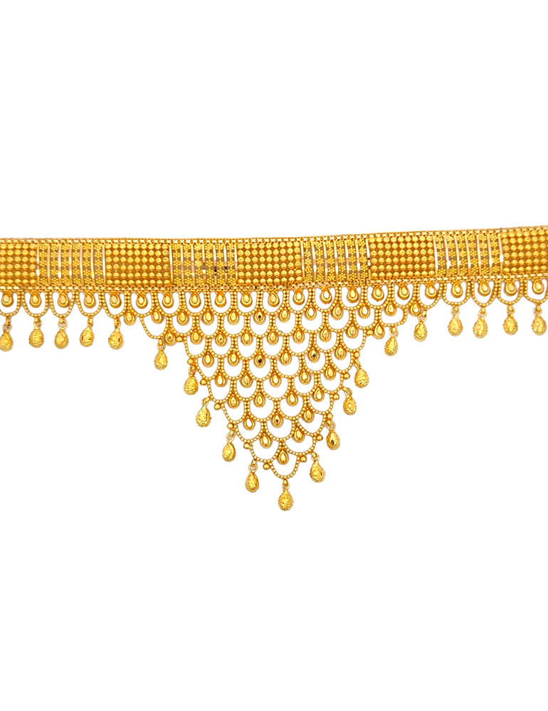 Gold Choker Set with Earrings 22 Karat