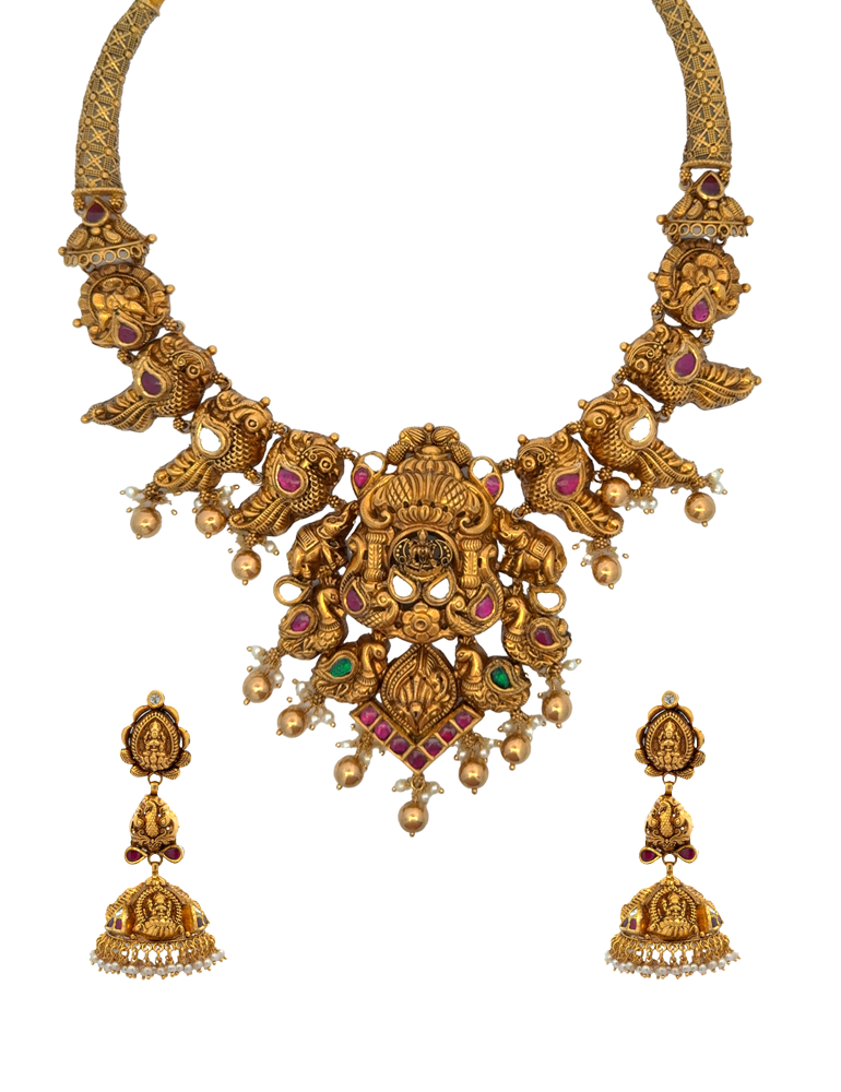 Antique Necklace Set in 22K