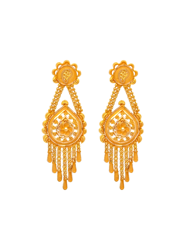 Rajmahal Heritage Gold Necklace Set With Earrings - 22 Karat