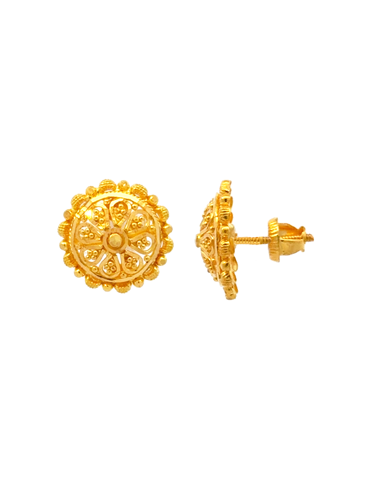 Gold Earing Studs - 22 Karat
