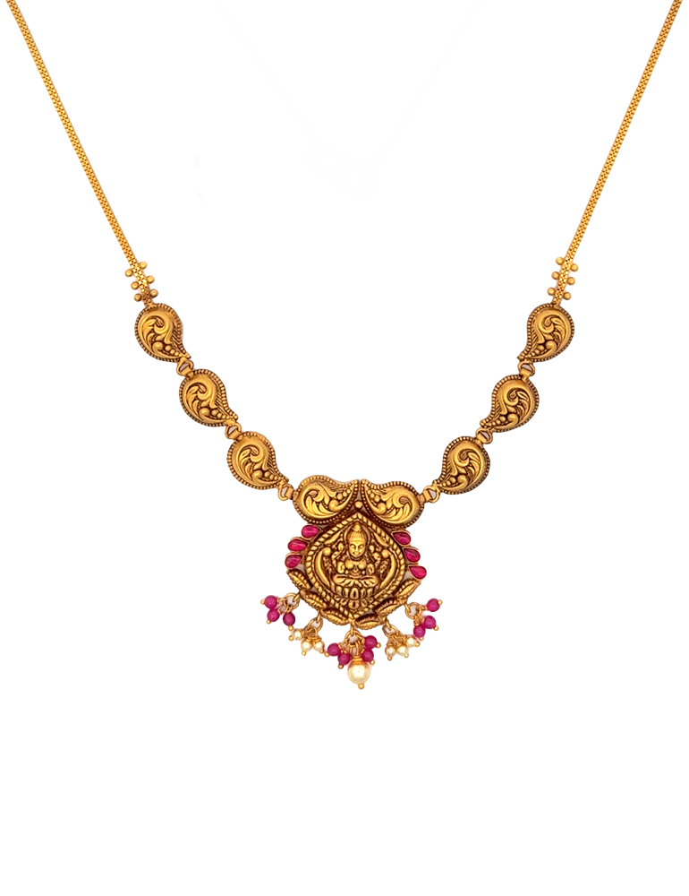 Padmashree Lakshmi Temple Necklace - 22 Kt