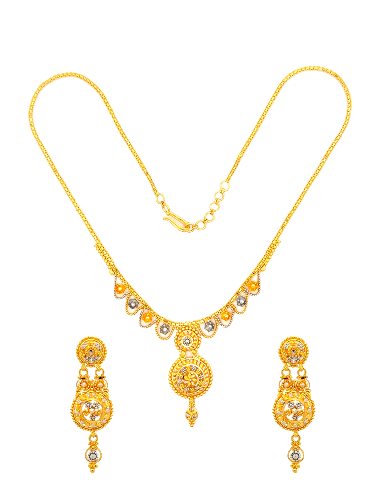 22 KT Yellow Gold Set With Earrings