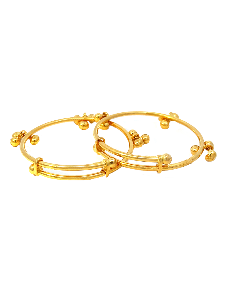Simple Ball Gold Baby Bangle
