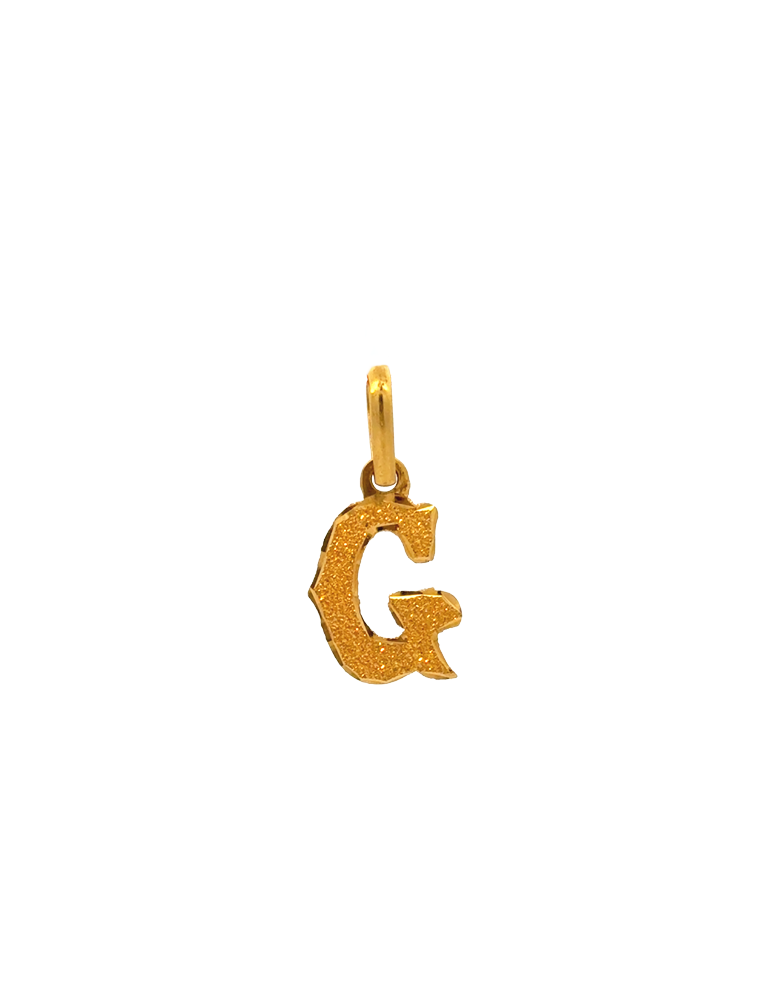 Gold Initial 'G' Pendant - 22 Karat
