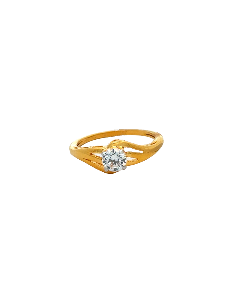 CZ  Gold Ring In 22K