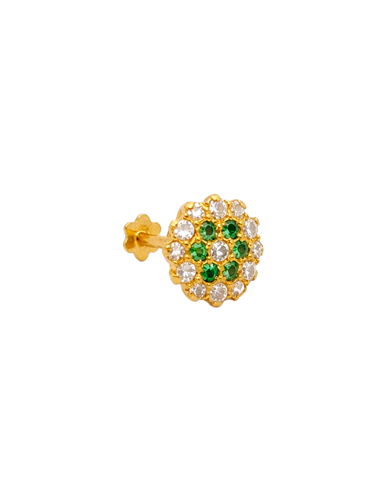 Spark of Verde in Gold Nose Pin - 22 Karat