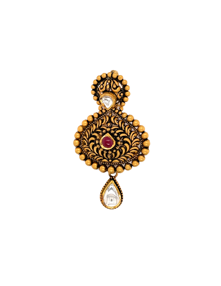 Gold Antique Pendant Set 22 Karat