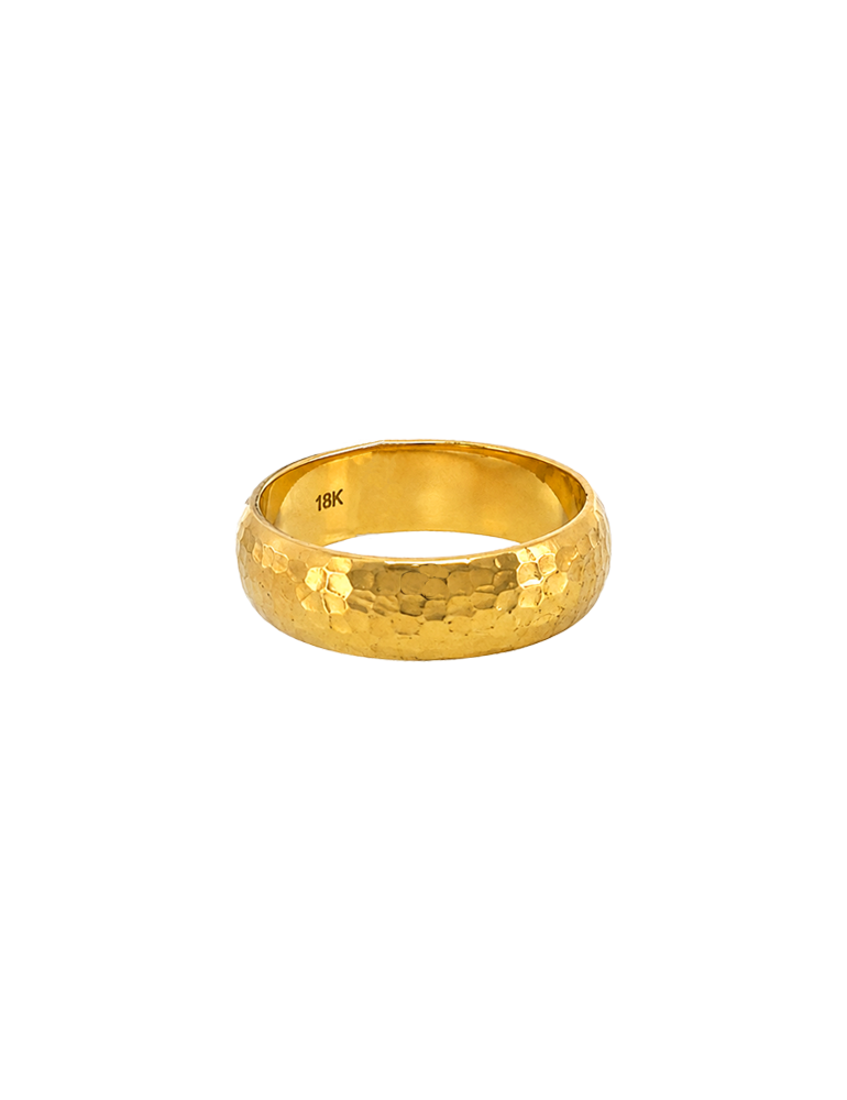 Hammered Gold Band 18 Karat