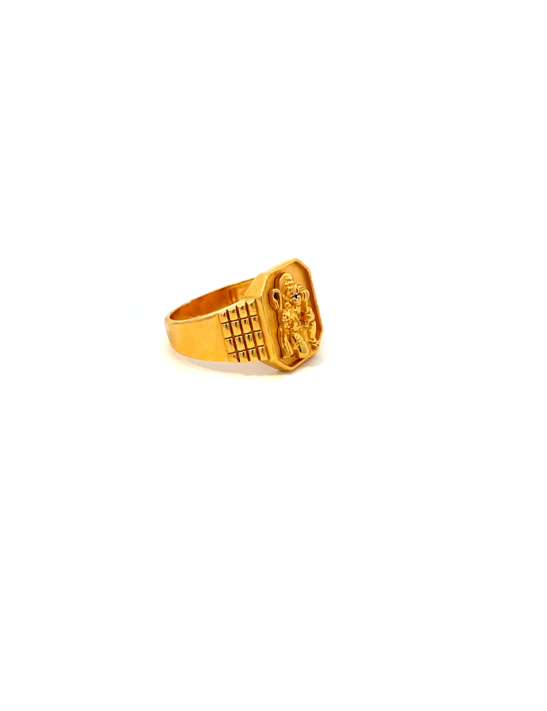 Divine Hanuman Ring in 22K Yellow Gold