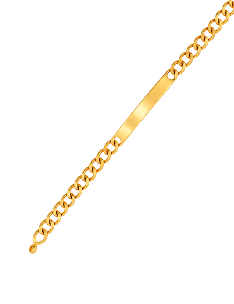 Signature Plate Link Bracelet - 22 Karat