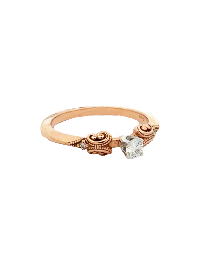 Diamond Rose Gold Ring - 14 Kt