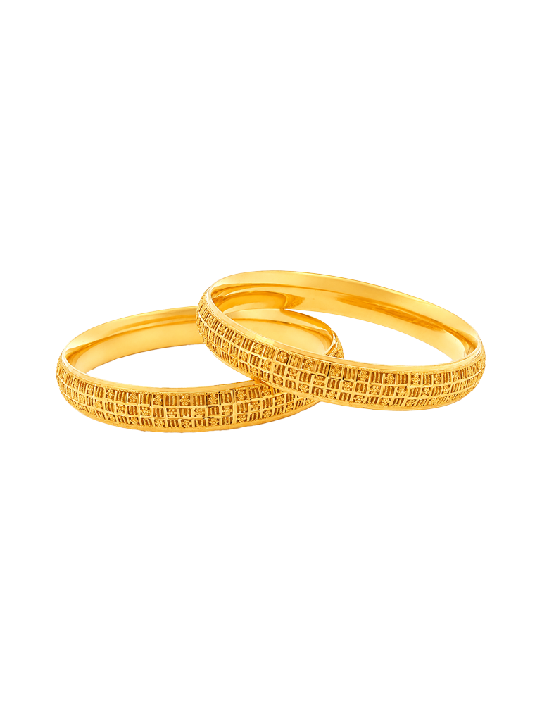 Riwaayat Gridwork Bangle 22kt  - Set of 2
