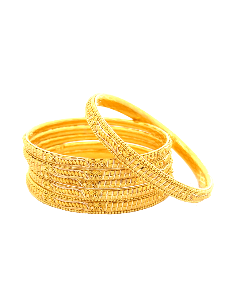 Gold Bangles 22kt  - Set of 6