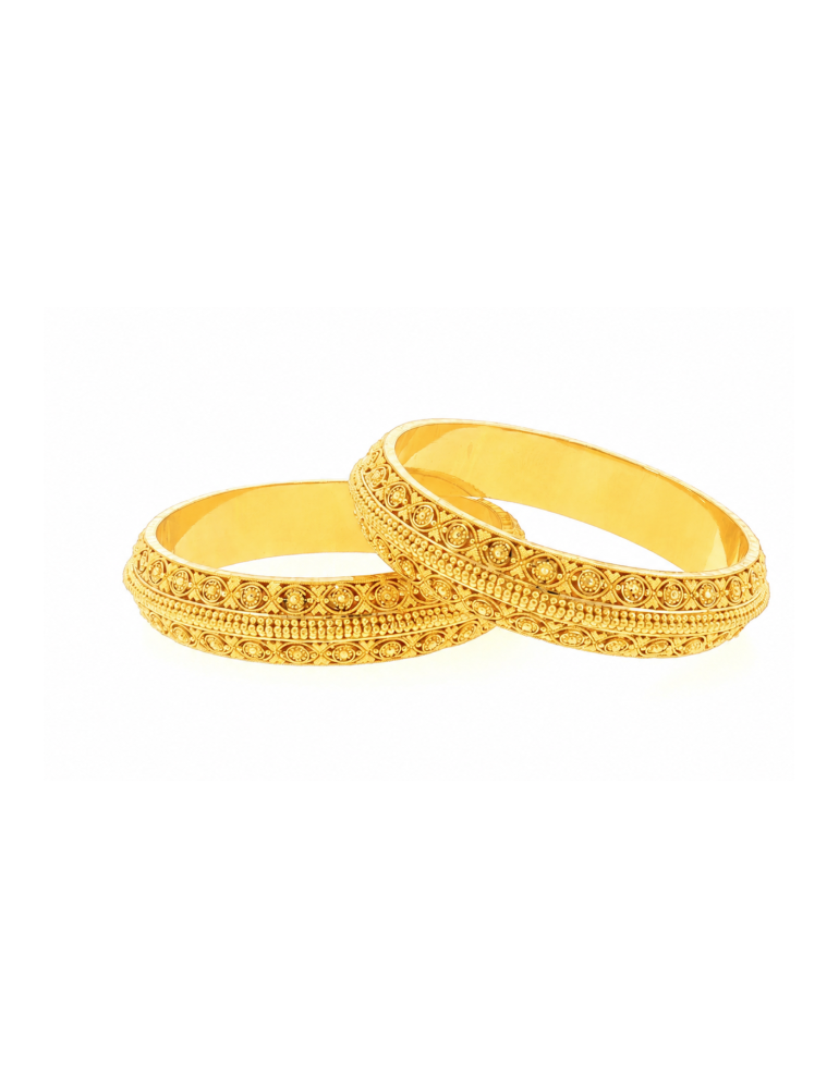 Chakra Mahal Gold Bangles 22kt  - Set of 6