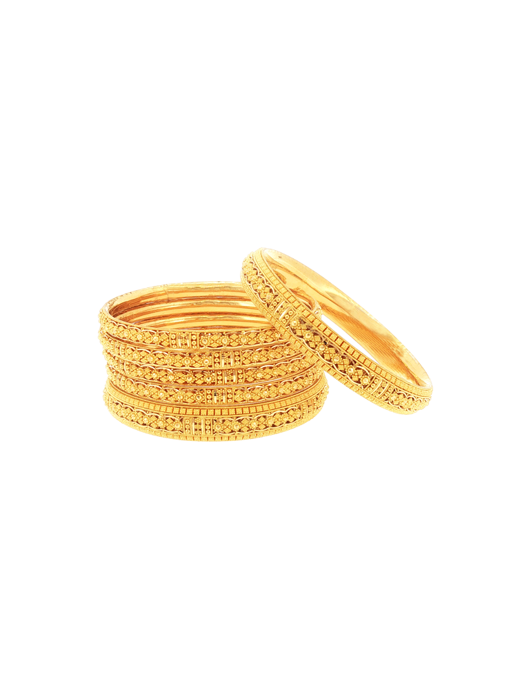 Sunehri Bel Gold Bangles 22kt  - Set of 4