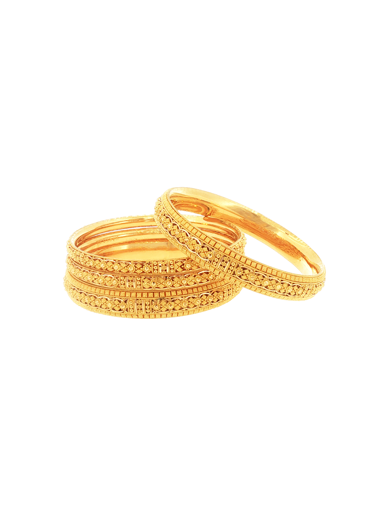 Sunehri Bel Gold Bangles 22kt  - Set of 4