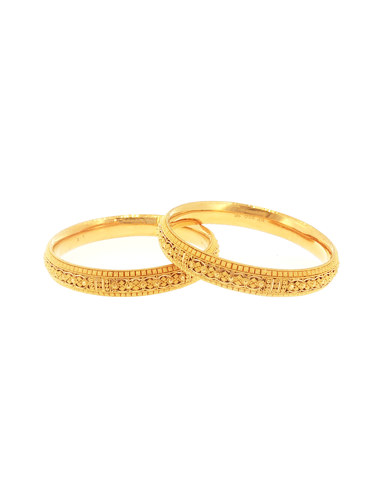 Sunehri Bel Gold Bangles 22kt  - Set of 4