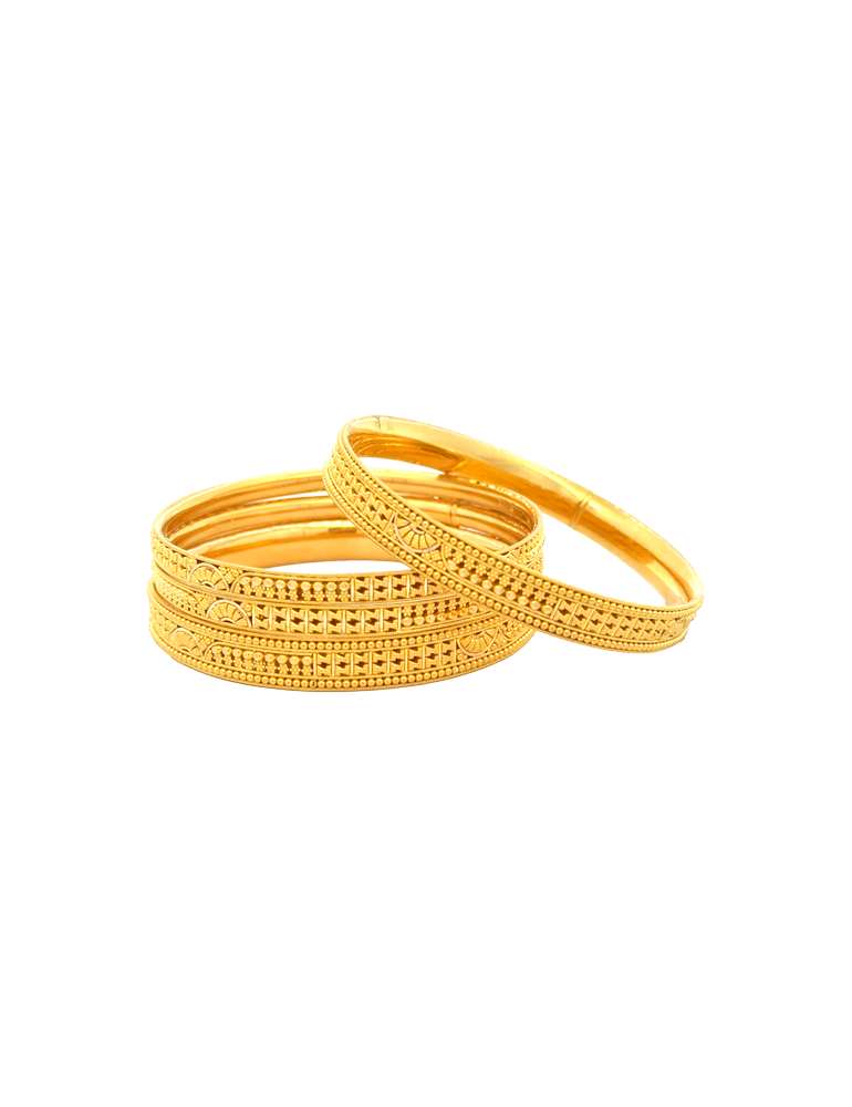 Gold Bangles 22kt  - Set of 6