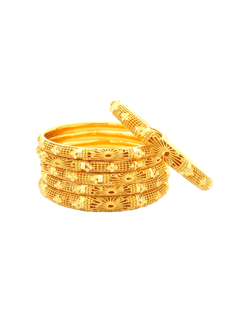 Gold Bangles 22kt  - Set of 6