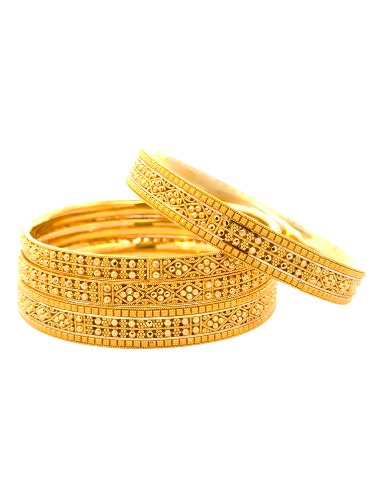 Gold Bangles 22kt  - Set of 6