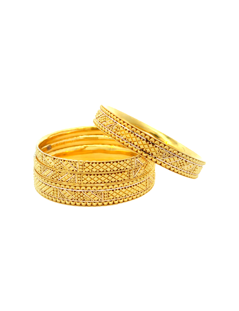 Gold Bangles 22kt  - Set of 6