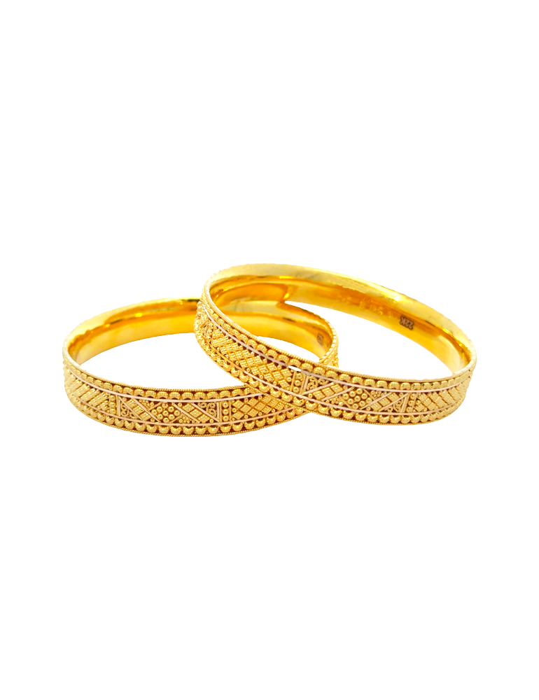 Gold Bangles 22kt  - Set of 6
