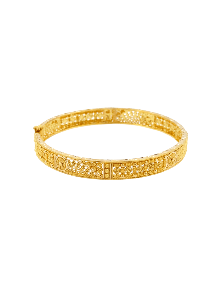 Padmavati Floral Gold Bangles 22kt  - Set of 2