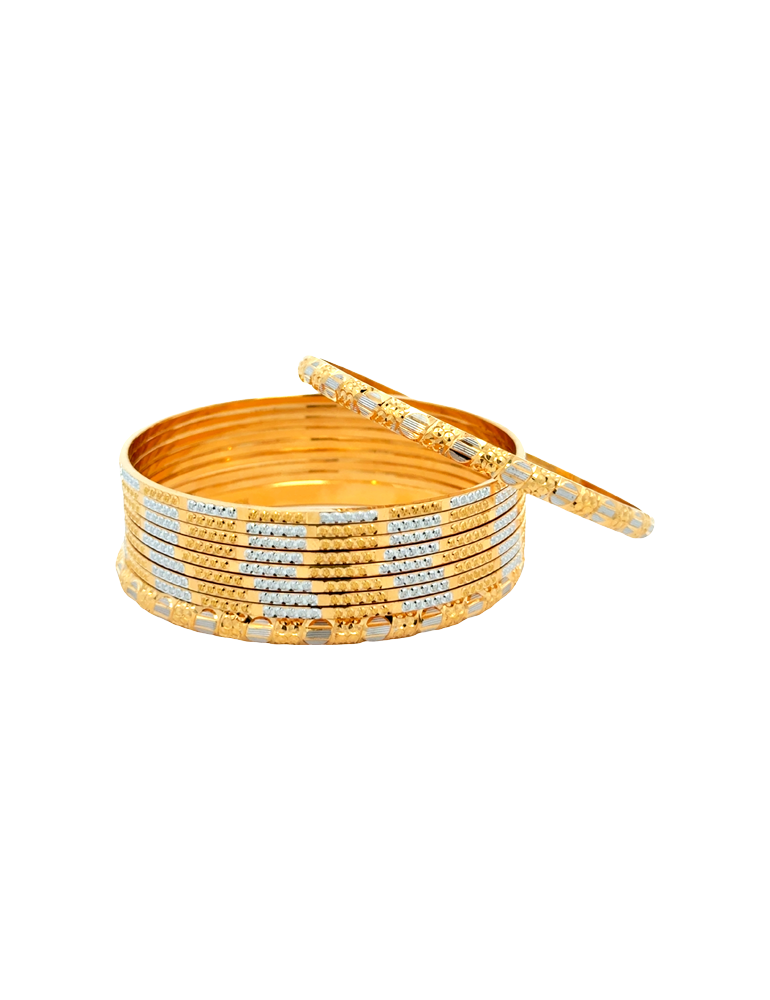 Gold Bangles 22kt  - Set of 10