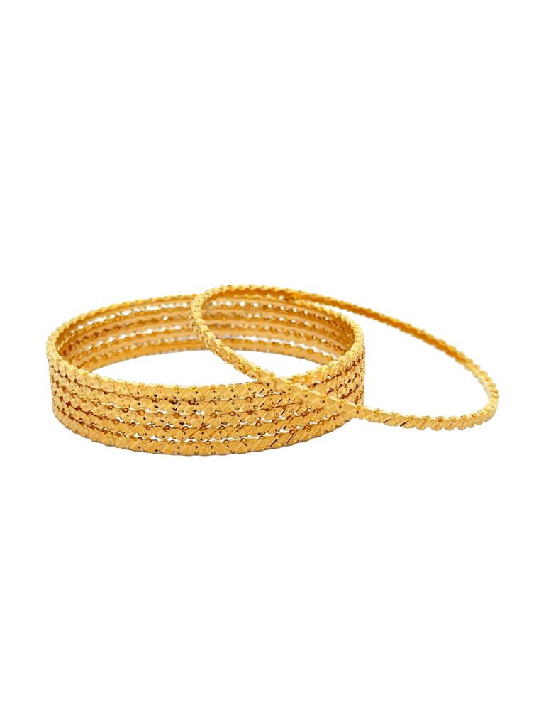 Gold Bangles 22kt  - Set of 6