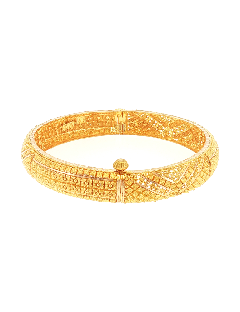 Bhavyalata Carved Gold Kada Set 22kt  - Set of 2