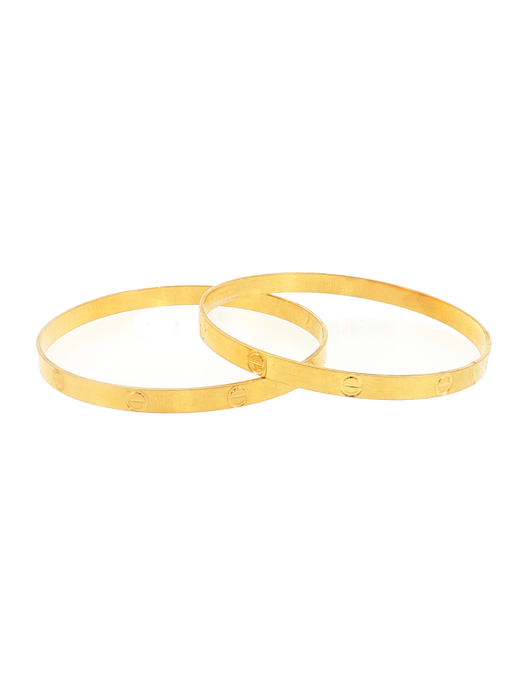 Solenne Minimal Gold Bangle 22kt  - Set of 2