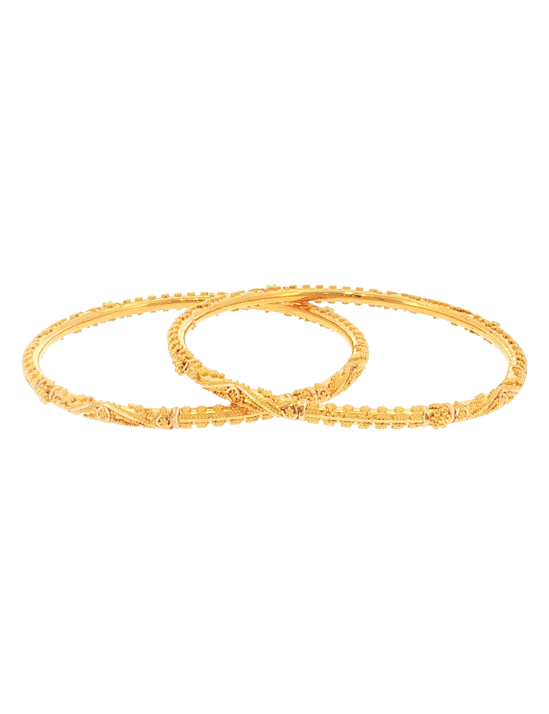 Manorama Fine Motif Gold Bangles 22kt  - Set of 4