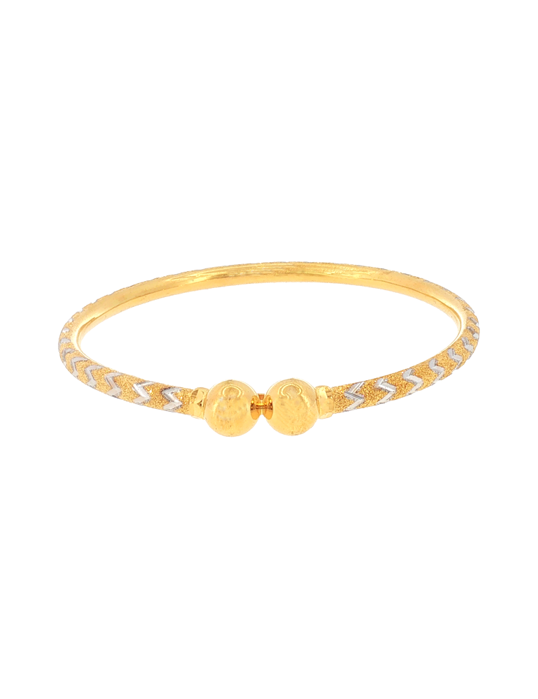 Cassia Chevron Bead Gold Bangle 22kt  - Set of 2