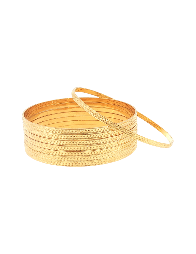 Soneri Edge Gold Bangles 22kt  - Set of 8