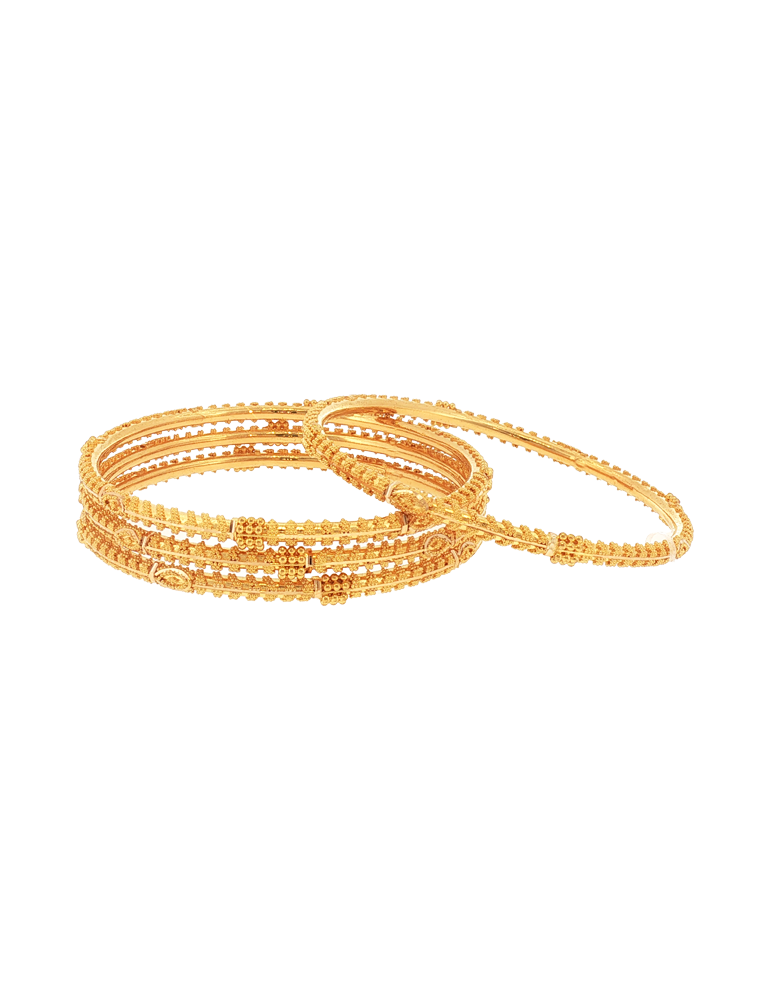 Tanirika Crafted Gold Bangles 22kt  - Set of 4